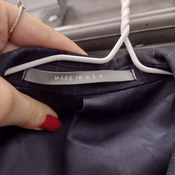 Hicky Freeman Lora Piana made in the USA black gray stripe 2 button sport coat - Picture 11 of 13